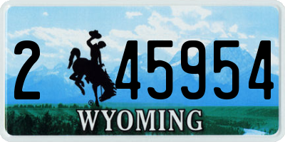 WY license plate 245954