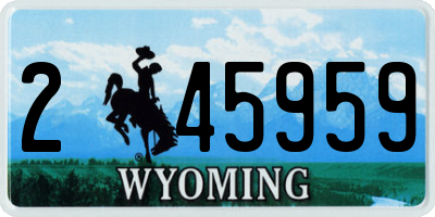 WY license plate 245959