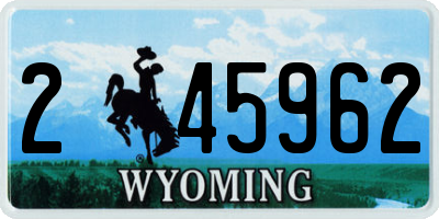 WY license plate 245962