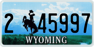 WY license plate 245997