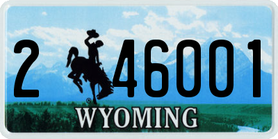 WY license plate 246001