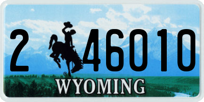WY license plate 246010