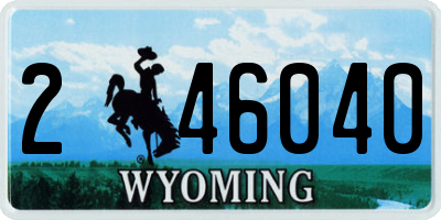 WY license plate 246040