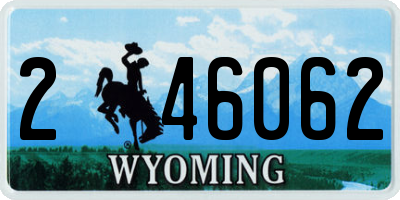WY license plate 246062