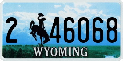 WY license plate 246068