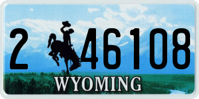 WY license plate 246108