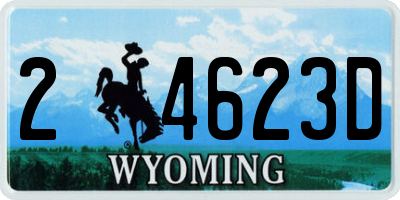 WY license plate 24623D