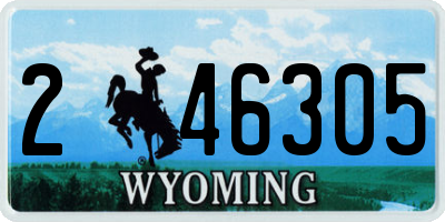 WY license plate 246305