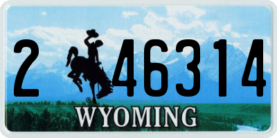 WY license plate 246314