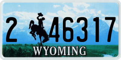 WY license plate 246317
