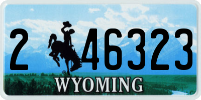WY license plate 246323