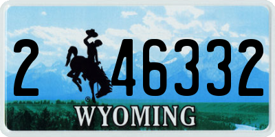 WY license plate 246332