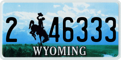 WY license plate 246333