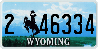 WY license plate 246334