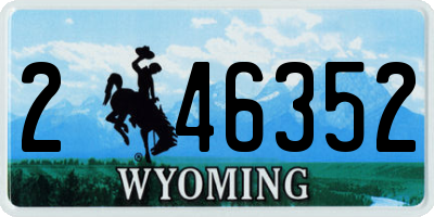 WY license plate 246352