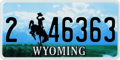 WY license plate 246363
