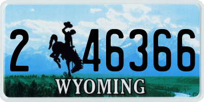 WY license plate 246366