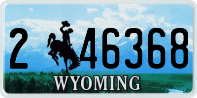 WY license plate 246368