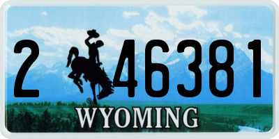 WY license plate 246381