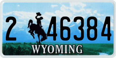 WY license plate 246384