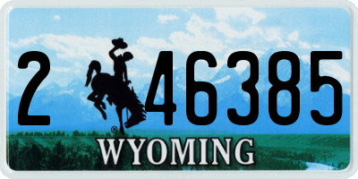 WY license plate 246385