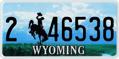 WY license plate 246538