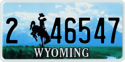 WY license plate 246547