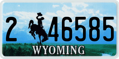 WY license plate 246585