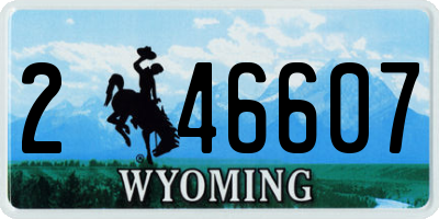 WY license plate 246607