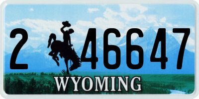 WY license plate 246647