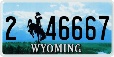 WY license plate 246667