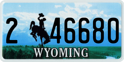 WY license plate 246680