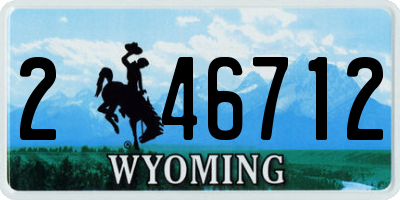 WY license plate 246712