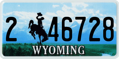 WY license plate 246728
