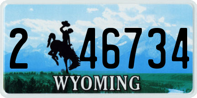 WY license plate 246734