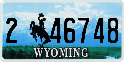 WY license plate 246748