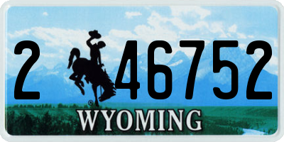 WY license plate 246752