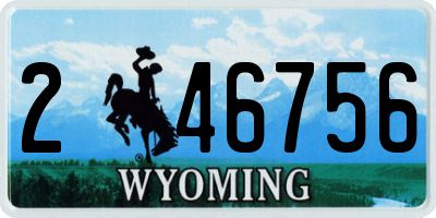 WY license plate 246756