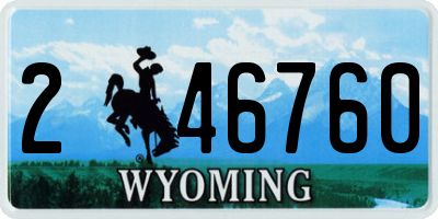 WY license plate 246760