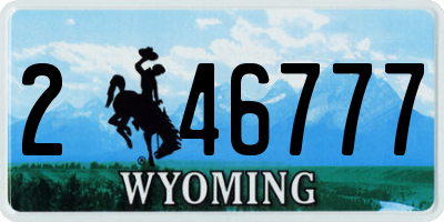 WY license plate 246777