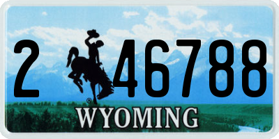 WY license plate 246788
