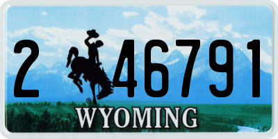 WY license plate 246791