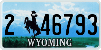 WY license plate 246793
