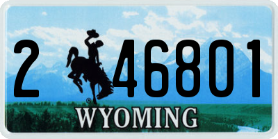 WY license plate 246801