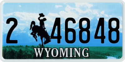 WY license plate 246848
