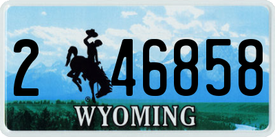 WY license plate 246858