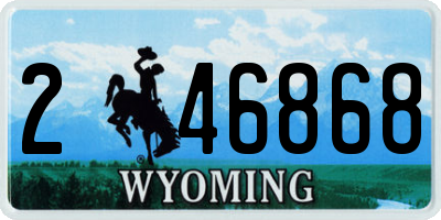 WY license plate 246868