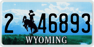 WY license plate 246893