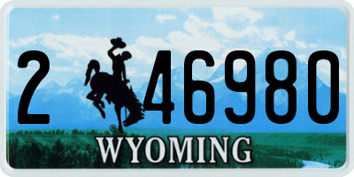 WY license plate 246980