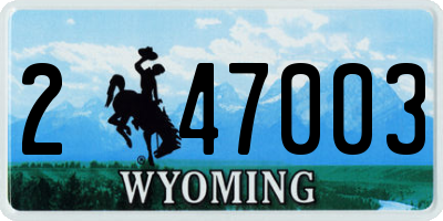 WY license plate 247003